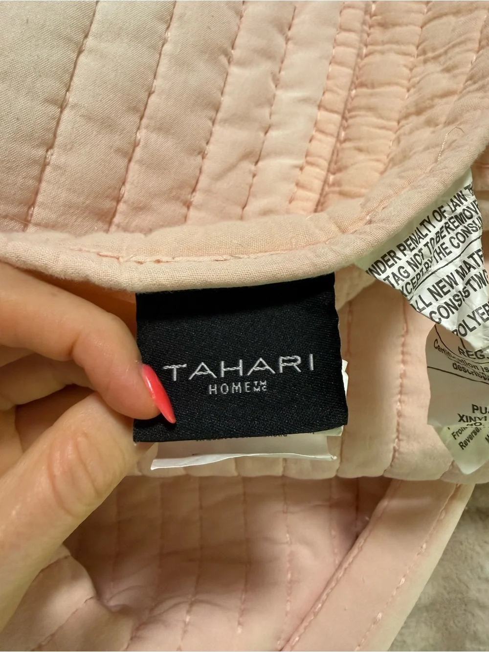 Tahari Quilted Light Pink Blanket Soft Queen Size